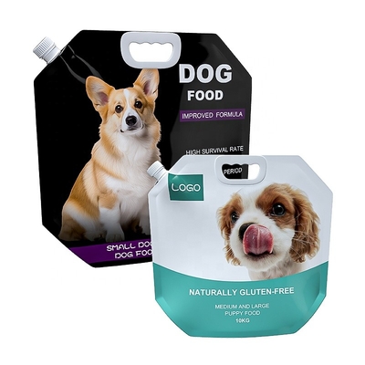 Contenants d'emballage de nourriture pour chiens et chats avec poche à bec imprimée en couleur